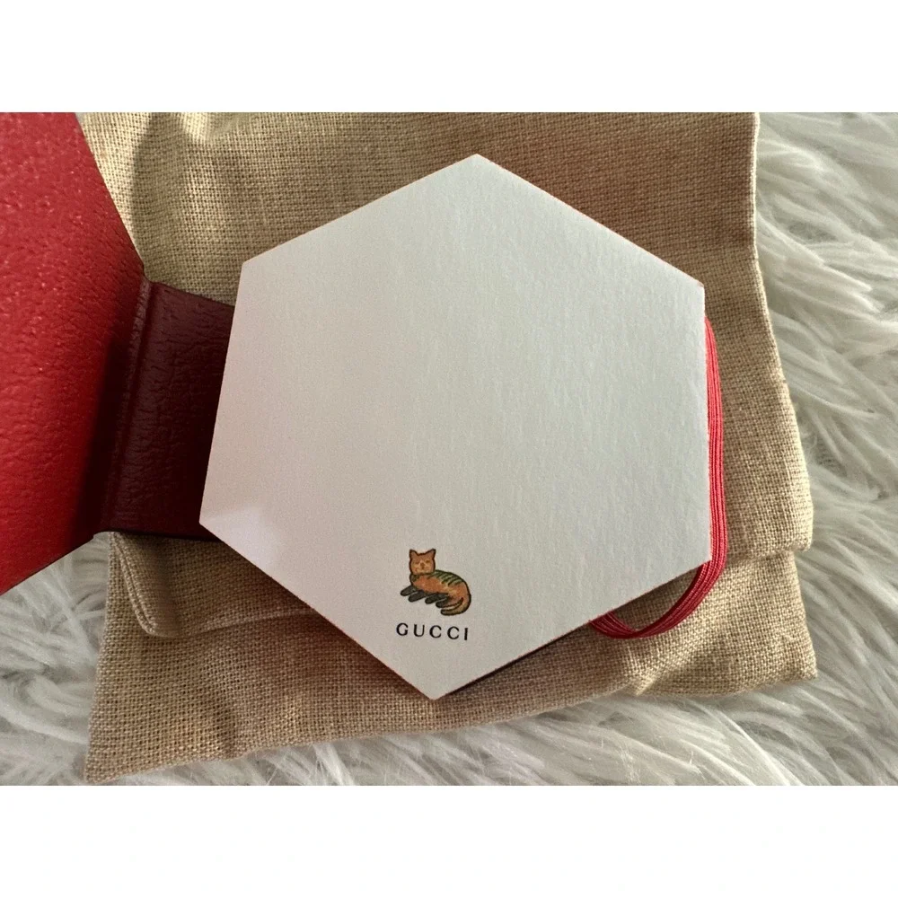 Gucci Whimsy Derpy Cat GG Supreme Coated Canvas Stationery Sticky Note Pad